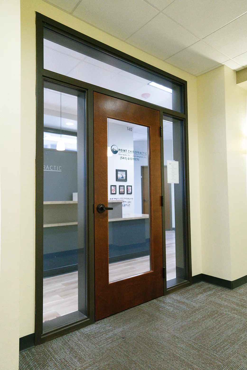 Entrance to Point Chiropractic, Suite 140, in Bend, Oregon